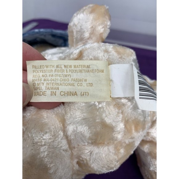 Dan Dee World's Greatest Mom Cream Bear Blue hat and Scarf - Picture 9 of 12